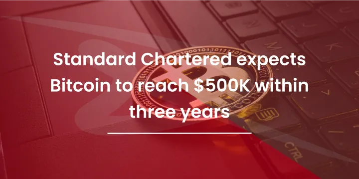 Standard Chartered expects Bitcoin to reach $500K within three years